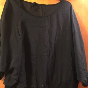 Seven7 sheer top with sequin tank attached